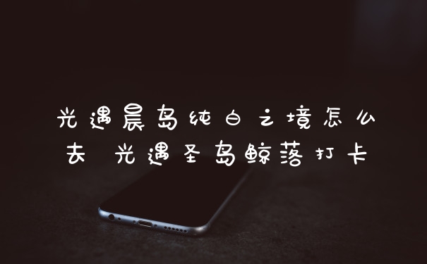 光遇晨岛纯白之境怎么去 光遇圣岛鲸落打卡