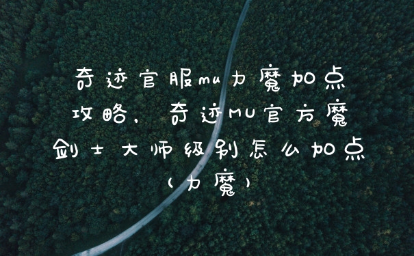 奇迹官服mu力魔加点攻略，奇迹MU官方魔剑士大师级别怎么加点(力魔)