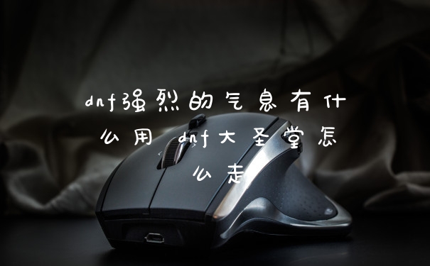 dnf强烈的气息有什么用 dnf大圣堂怎么走