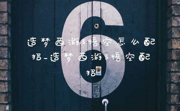 造梦西游3悟空怎么配招_造梦西游3悟空配招