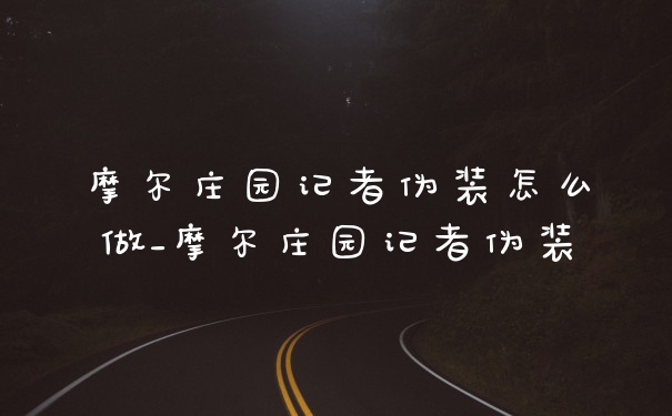摩尔庄园记者伪装怎么做_摩尔庄园记者伪装