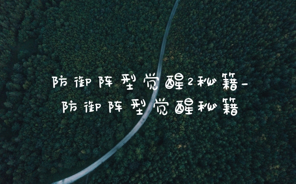 防御阵型觉醒2秘籍_防御阵型觉醒秘籍