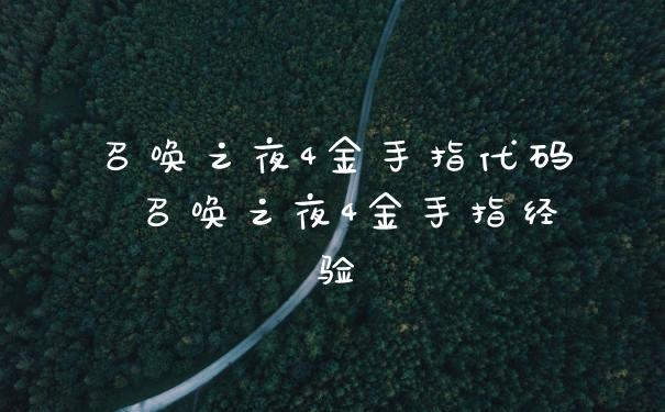 召唤之夜4金手指代码 召唤之夜4金手指经验