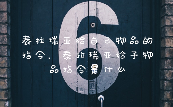 泰拉瑞亚给自己物品的指令，泰拉瑞亚给予物品指令是什么