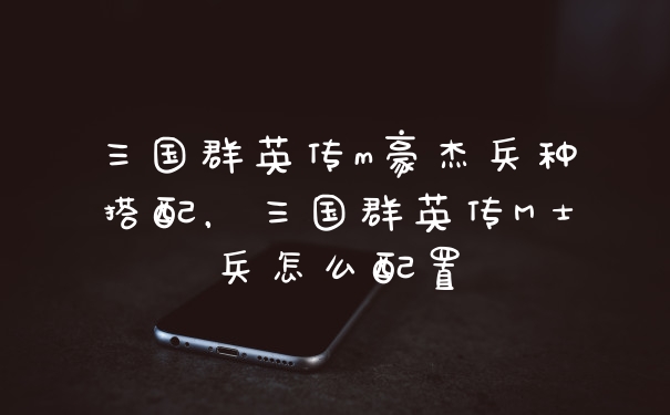 三国群英传m豪杰兵种搭配，三国群英传M士兵怎么配置