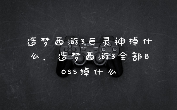 造梦西游3巨灵神掉什么，造梦西游3全部BOSS掉什么