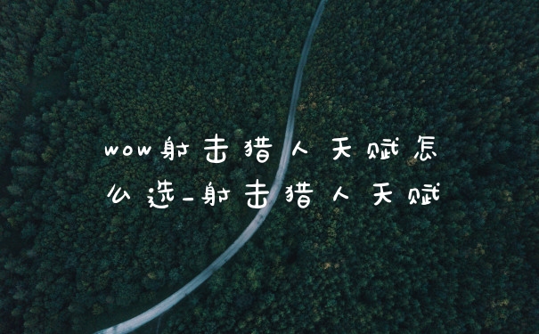 wow射击猎人天赋怎么选_射击猎人天赋