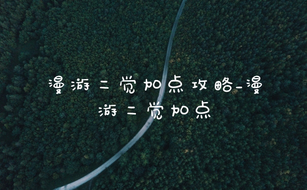 漫游二觉加点攻略_漫游二觉加点