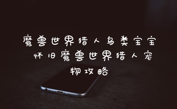 魔兽世界猎人鸟类宝宝 怀旧魔兽世界猎人宠物攻略