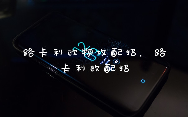 路卡利欧物攻配招，路卡利欧配招