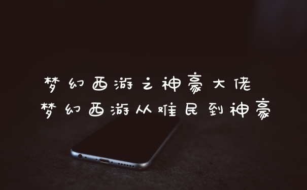 梦幻西游之神豪大佬 梦幻西游从难民到神豪