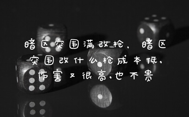 暗区突围满改枪，暗区突围改什么枪成本低,伤害又很高,也不贵