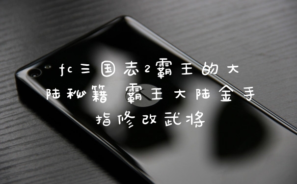 fc三国志2霸王的大陆秘籍 霸王大陆金手指修改武将
