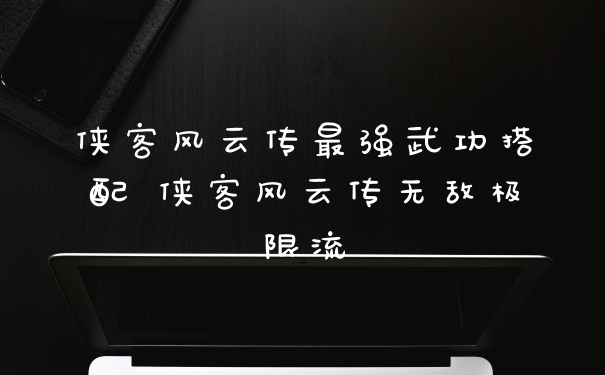侠客风云传最强武功搭配 侠客风云传无敌极限流