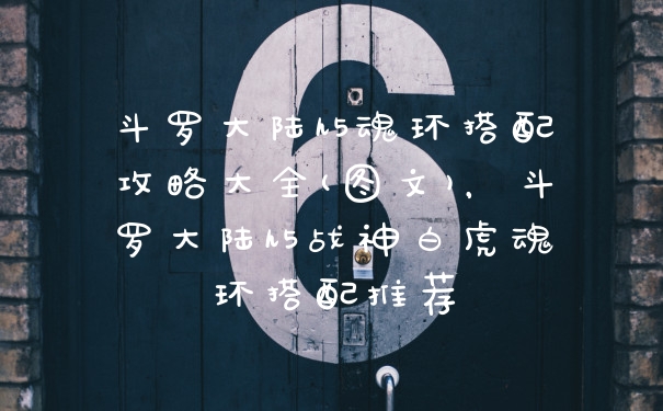 斗罗大陆h5魂环搭配攻略大全(图文)，斗罗大陆h5战神白虎魂环搭配推荐