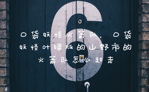 口袋妖怪火箭队，口袋妖怪叶绿版的山野市的火箭队怎么赶走