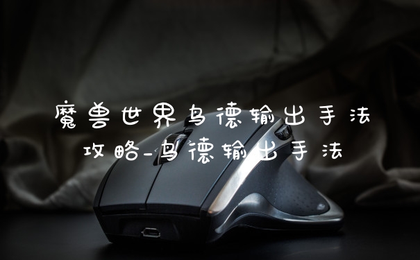 魔兽世界鸟德输出手法攻略_鸟德输出手法