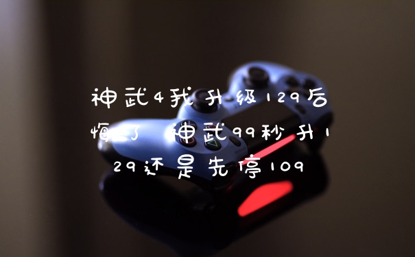 神武4我升级129后悔了 神武99秒升129还是先停109