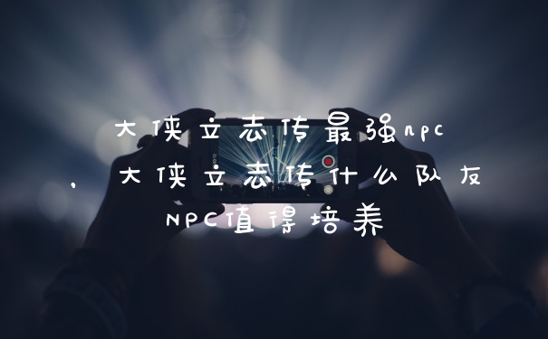 大侠立志传最强npc，大侠立志传什么队友NPC值得培养