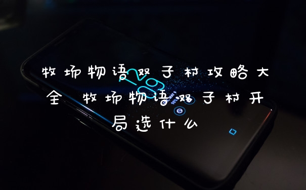 牧场物语双子村攻略大全 牧场物语双子村开局选什么