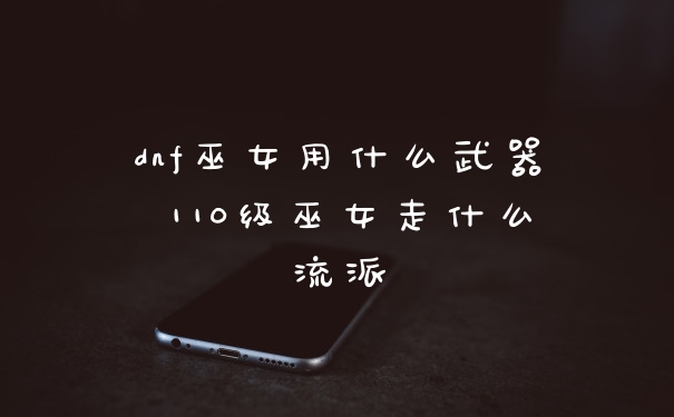 dnf巫女用什么武器 110级巫女走什么流派