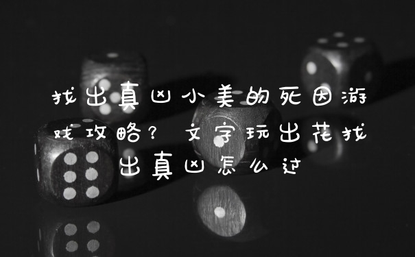 找出真凶小美的死因游戏攻略？文字玩出花找出真凶怎么过