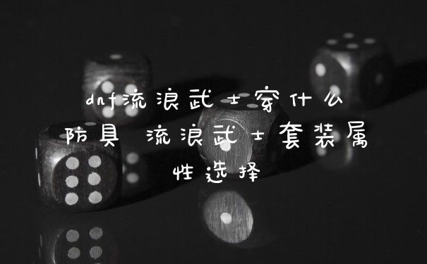 dnf流浪武士穿什么防具 流浪武士套装属性选择