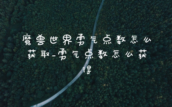 魔兽世界勇气点数怎么获取_勇气点数怎么获得
