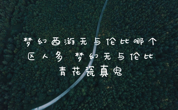 梦幻西游无与伦比哪个区人多 梦幻无与伦比青花瓷真鬼