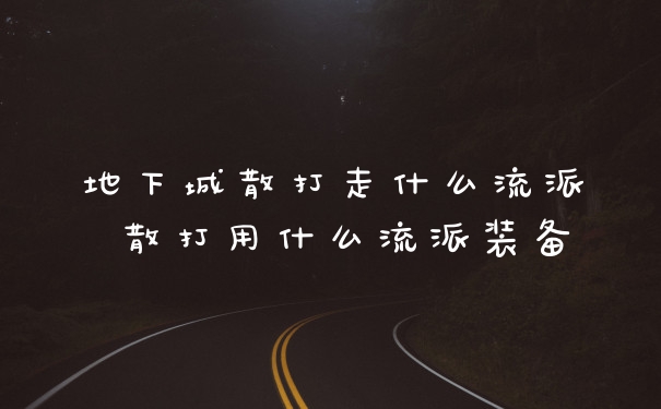 地下城散打走什么流派 散打用什么流派装备