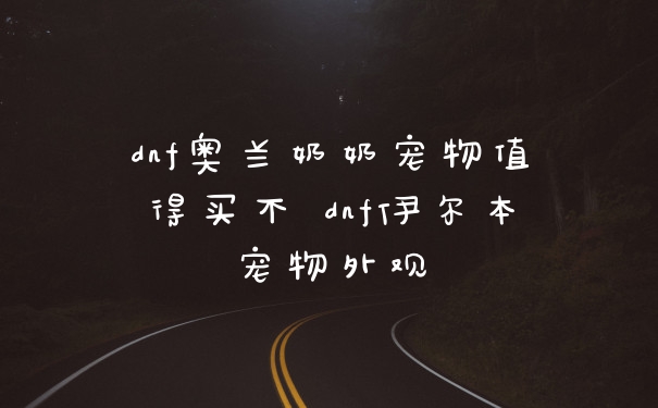 dnf奥兰奶奶宠物值得买不 dnf伊尔本宠物外观