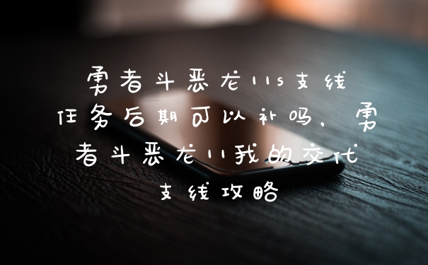 勇者斗恶龙11s支线任务后期可以补吗，勇者斗恶龙11我的交代支线攻略