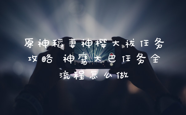 原神稻妻神樱大祓任务攻略 神鹰大巴任务全流程怎么做