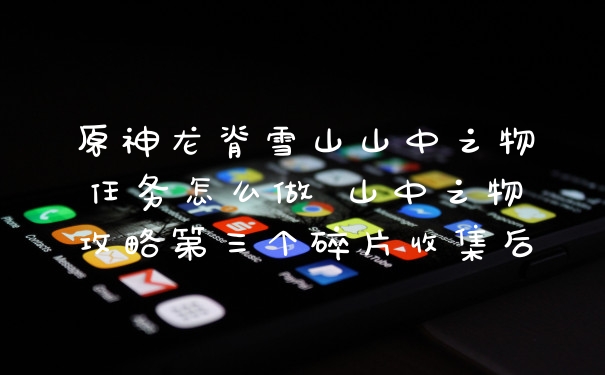 原神龙脊雪山山中之物任务怎么做 山中之物攻略第三个碎片收集后