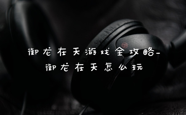 御龙在天游戏全攻略_御龙在天怎么玩
