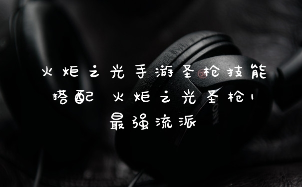 火炬之光手游圣枪技能搭配 火炬之光圣枪1最强流派