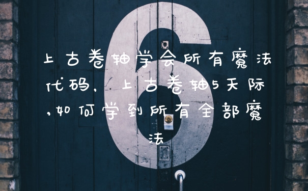 上古卷轴学会所有魔法代码，上古卷轴5天际,如何学到所有全部魔法