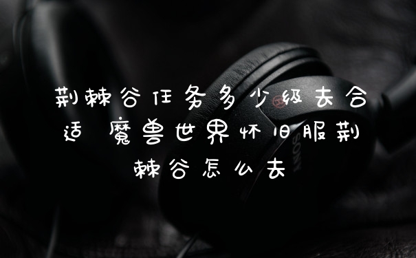 荆棘谷任务多少级去合适 魔兽世界怀旧服荆棘谷怎么去