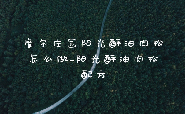 摩尔庄园阳光酥油肉松怎么做_阳光酥油肉松配方