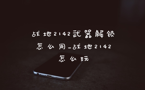 战地2142武器解锁怎么用_战地2142怎么玩