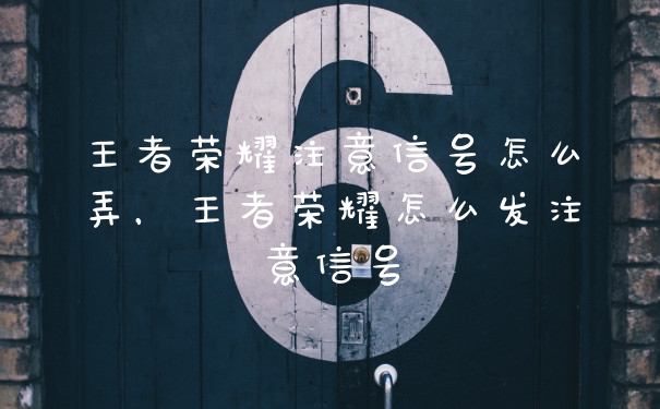 王者荣耀注意信号怎么弄，王者荣耀怎么发注意信号