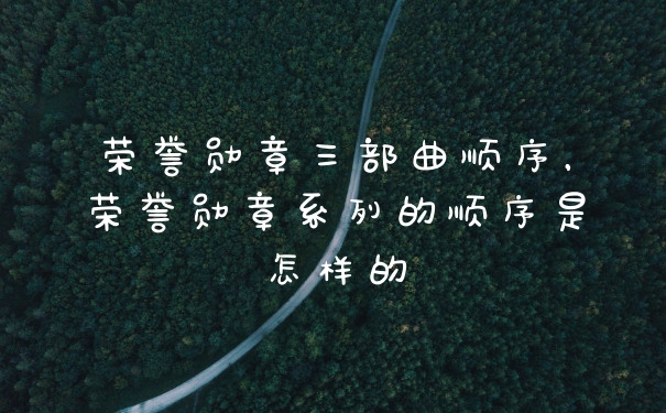 荣誉勋章三部曲顺序,荣誉勋章系列的顺序是怎样的