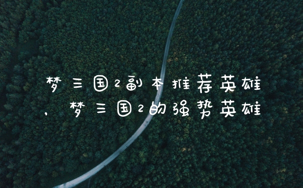 梦三国2副本推荐英雄，梦三国2的强势英雄