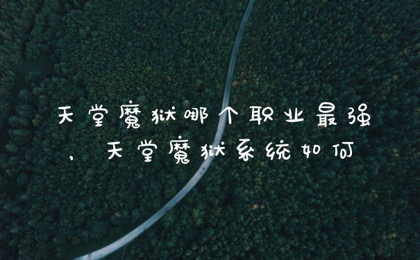 天堂魔狱哪个职业最强,天堂魔狱系统如何