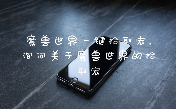 魔兽世界一键拾取宏，询问关于魔兽世界的拾取宏