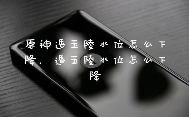 原神遁玉陵水位怎么下降，遁玉陵水位怎么下降