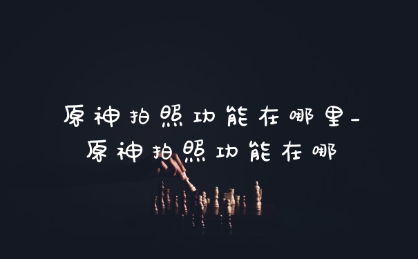 原神拍照功能在哪里_原神拍照功能在哪
