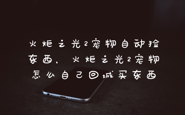 火炬之光2宠物自动捡东西，火炬之光2宠物怎么自己回城买东西