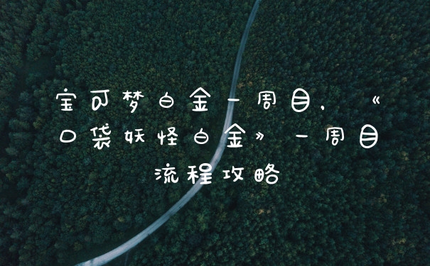 宝可梦白金一周目，《口袋妖怪白金》一周目流程攻略