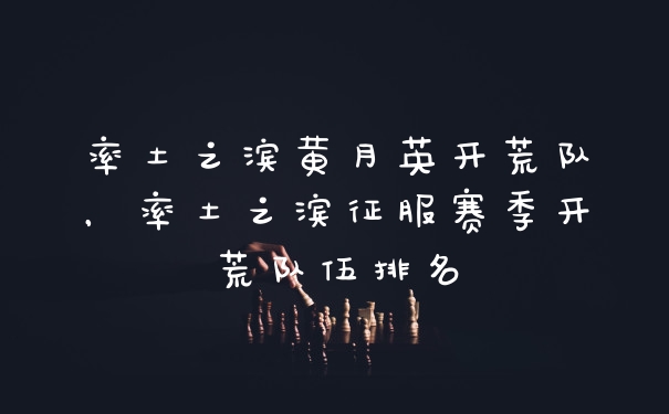 率土之滨黄月英开荒队，率土之滨征服赛季开荒队伍排名